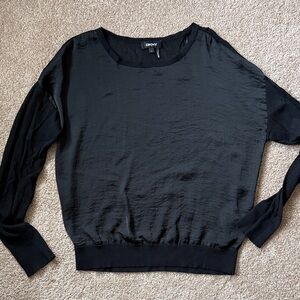 DKNY Black Long Sleeve Pullover Top